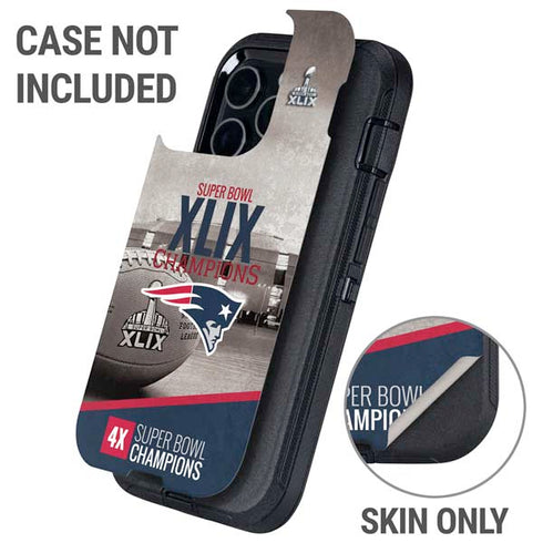 NFL Patriots Super Bowl XLIX Champs Otterbox Defender iPhone Skin