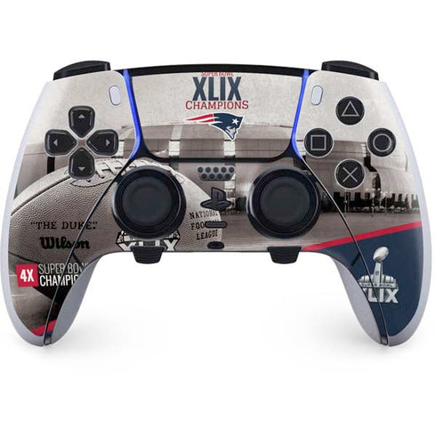 NFL Patriots Super Bowl XLIX Champs PS5 DualSense Edge Pro Controller Skin