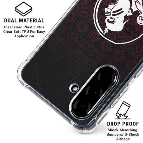 Florida State University Pattern Jersey Galaxy A36 5G Clear Case