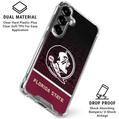 Florida State University Pattern Jersey Galaxy S26 Clear Case