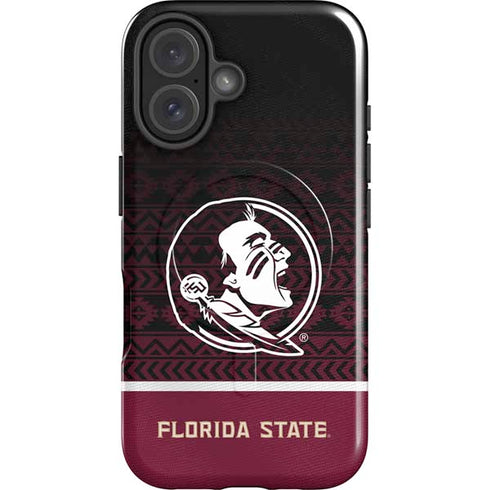 Florida State University Pattern Jersey iPhone 16 Magsafe Impact Case