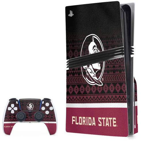 Florida State University Pattern Jersey PS5 Pro Disk Bundle Skin