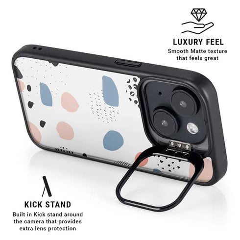 Patterned Dots iPhone 15 Kickstand Case