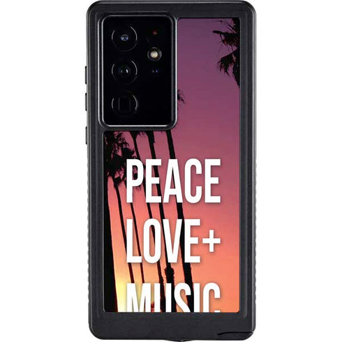 Peace Love And Music Galaxy S24 Ultra Waterproof Case