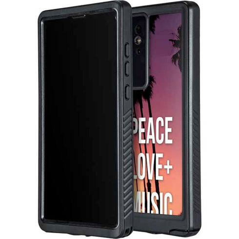 Peace Love And Music Galaxy S24 Ultra Waterproof Case