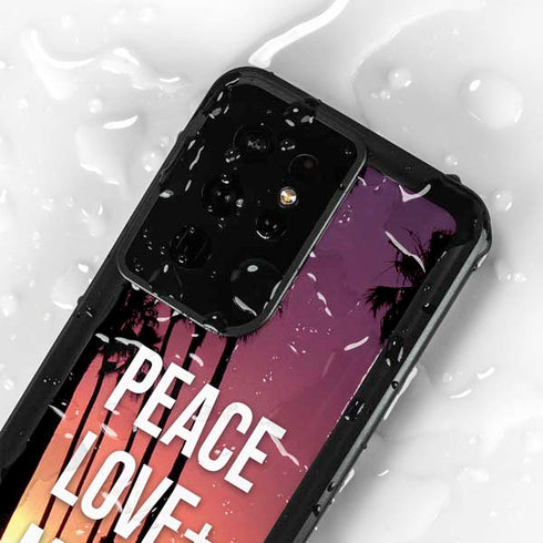Peace Love And Music Galaxy S24 Ultra Waterproof Case