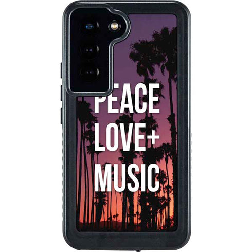 Peace Love And Music Galaxy S24 Waterproof Case