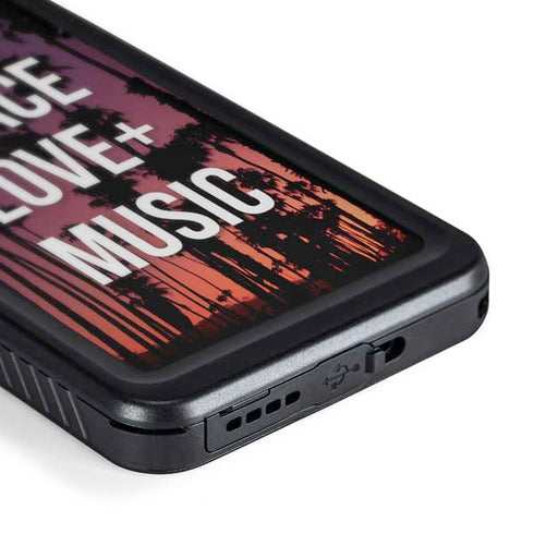 Peace Love And Music Galaxy S24 Waterproof Case
