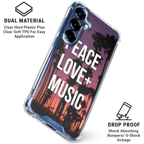 Peace Love And Music Galaxy S25 Plus Clear Case