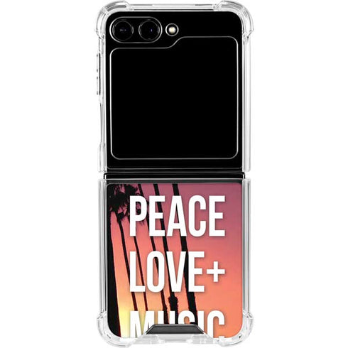 Peace Love And Music Galaxy Z Flip6 Clear Case