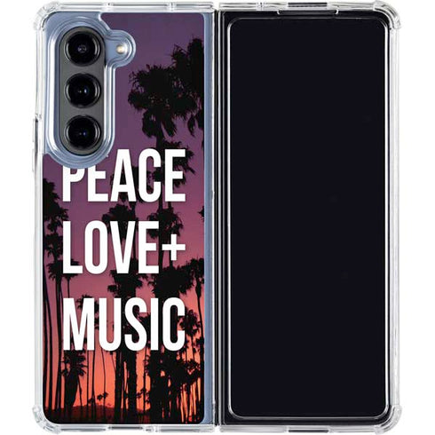 Peace Love And Music Galaxy Z Fold5 5G Clear Case