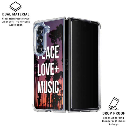 Peace Love And Music Galaxy Z Fold6 Clear Case