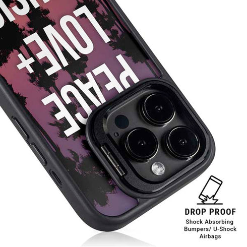Peace Love And Music iPhone 13 Pro Kickstand Case