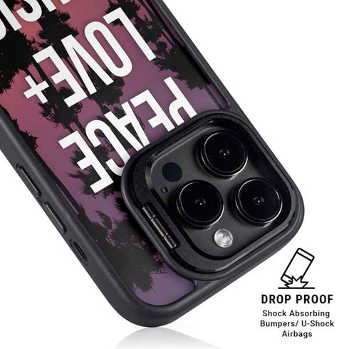 Peace Love And Music iPhone 14 Pro Kickstand Case
