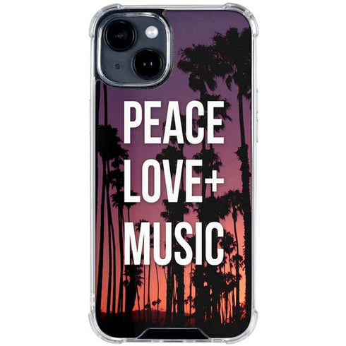 Peace Love And Music iPhone 15 Clear Case