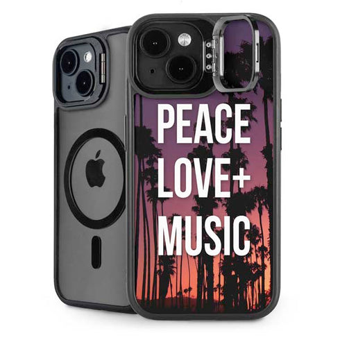 Peace Love And Music iPhone 15 Kickstand Case