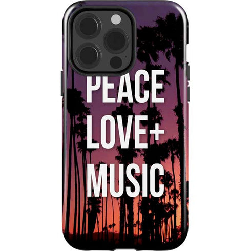 Peace Love And Music iPhone 15 Pro Impact Case