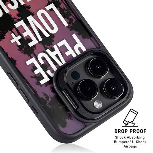 Peace Love And Music iPhone 15 Pro Max Kickstand Case