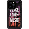 Peace Love And Music iPhone 15 Pro Waterproof Case