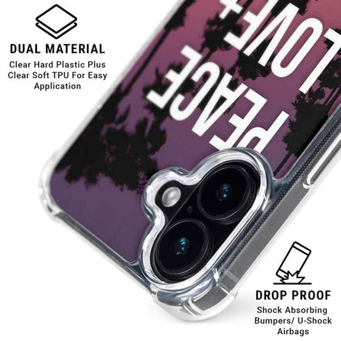 Peace Love And Music iPhone 16 Plus Clear Case
