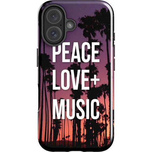 Peace Love And Music iPhone 16 Plus Impact Case