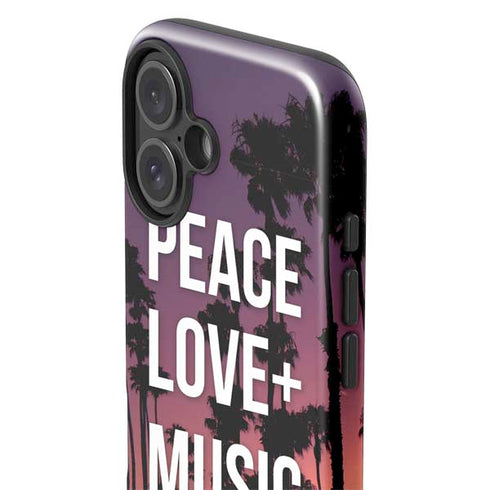 Peace Love And Music iPhone 16 Plus Impact Case