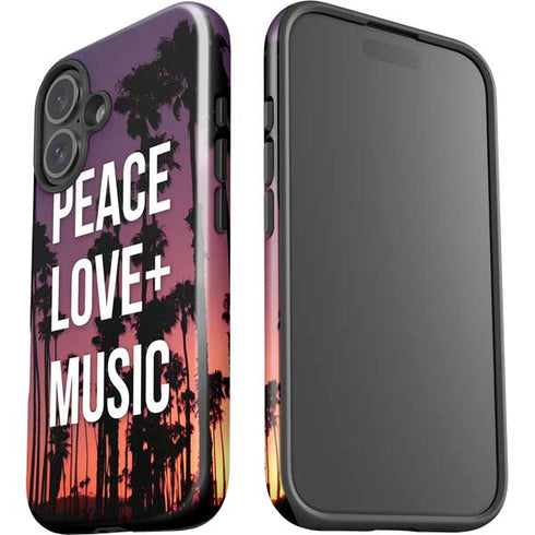 Peace Love And Music iPhone 16 Plus Impact Case