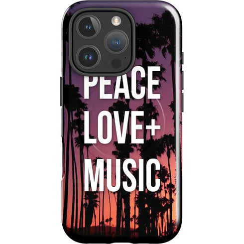 Peace Love And Music iPhone 16 Pro Magsafe Impact Case