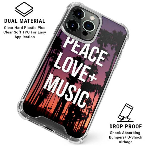 Peace Love And Music iPhone 16 Pro Max Clear Case