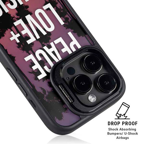 Peace Love And Music iPhone 16 Pro Max Kickstand Case
