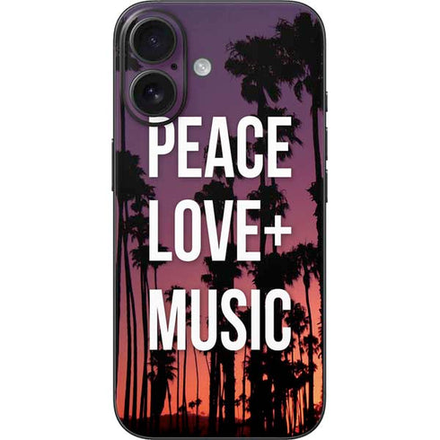Peace Love And Music iPhone 16 Skin
