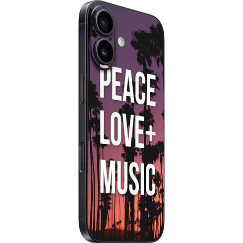 Peace Love And Music iPhone 16 Skin