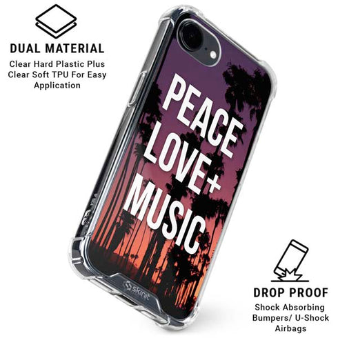 Peace Love And Music iPhone 16e Clear Case