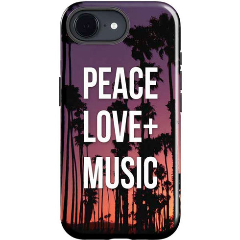 Peace Love And Music iPhone 16e Impact Case