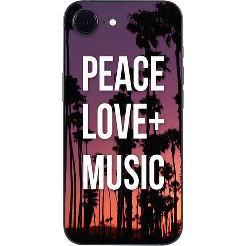 Peace Love And Music iPhone 16e Skin