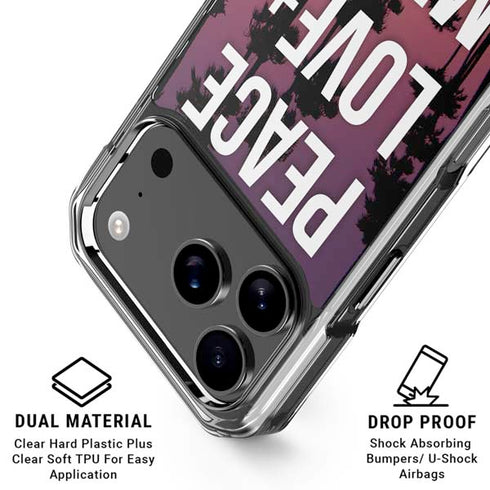 Peace Love And Music iPhone 18 Pro Clear Case
