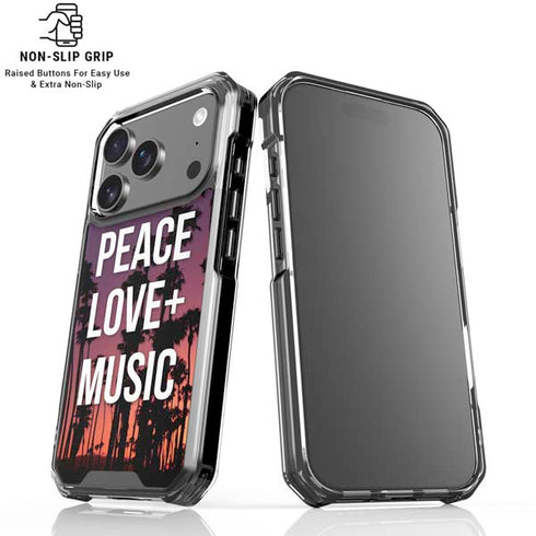 Peace Love And Music iPhone 18 Pro Clear Case