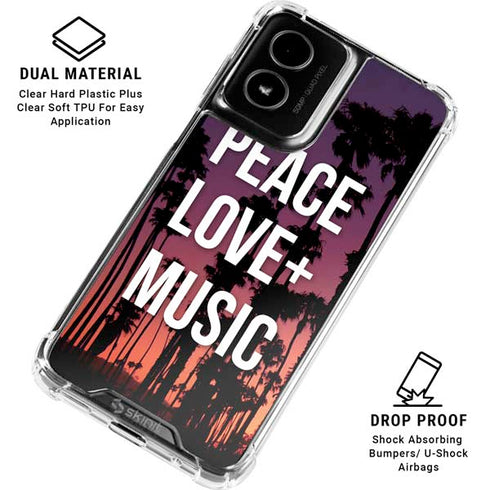 Peace Love And Music Moto G Power 5G (2024) Clear Case