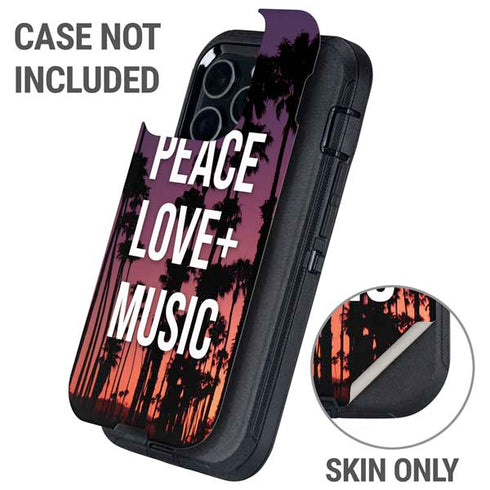 Peace Love And Music Otterbox Defender iPhone Skin