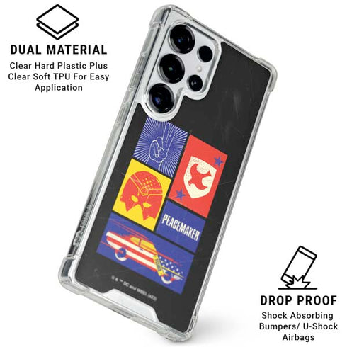 DC Comics Peacemaker Collage Galaxy S25 Ultra Clear Case