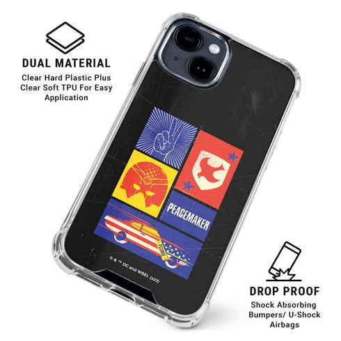 DC Comics Peacemaker Collage iPhone 14 Plus Clear Case