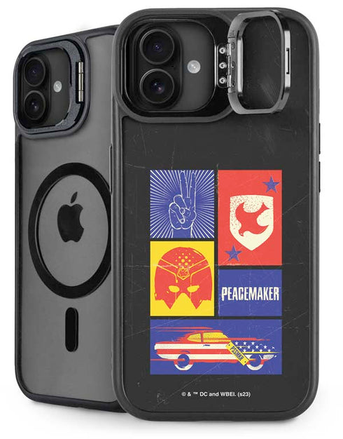 DC Comics Peacemaker Collage iPhone 16 Plus Kickstand Case