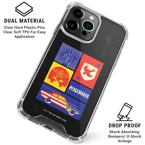 DC Comics Peacemaker Collage iPhone 16 Pro Max Clear Case