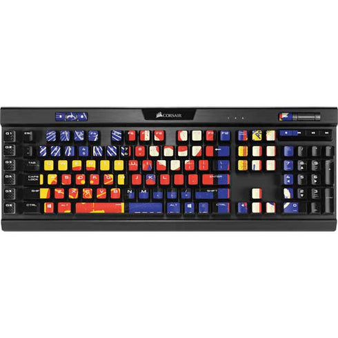 DC Comics Peacemaker Collage K95 RGB PLATINUM Mechanical Gaming Keyboard Skin