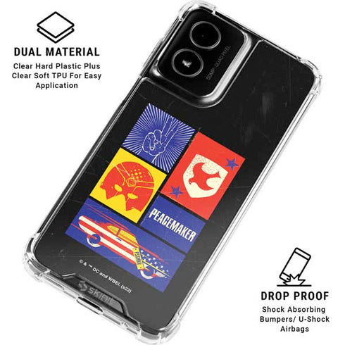 DC Comics Peacemaker Collage Moto G Power 5G (2024) Clear Case