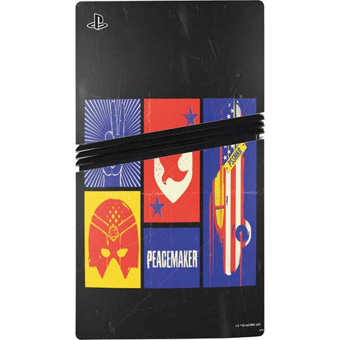 DC Comics Peacemaker Collage PS5 Pro Console Skin