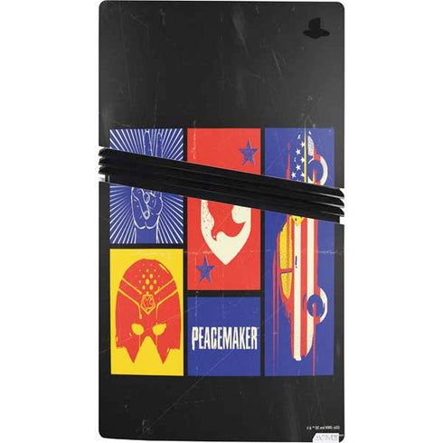 DC Comics Peacemaker Collage PS5 Pro Console Skin