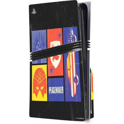 DC Comics Peacemaker Collage PS5 Pro Disk Console Skin