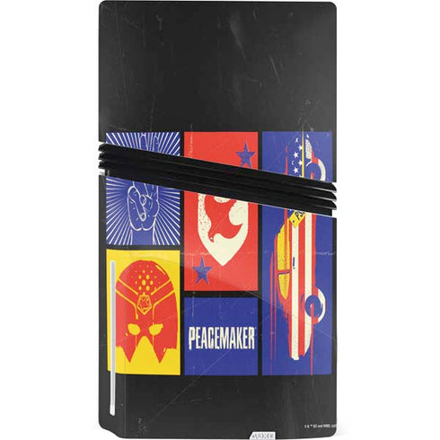 DC Comics Peacemaker Collage PS5 Pro Disk Console Skin