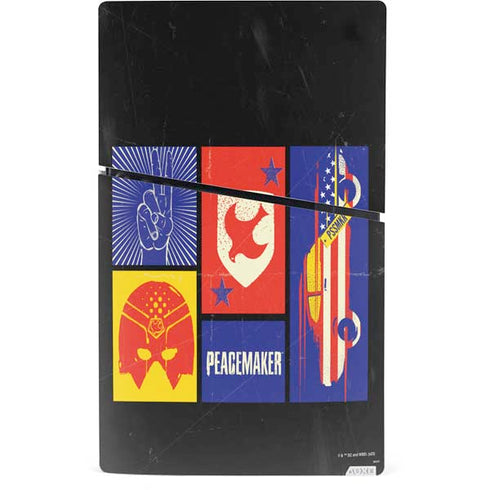 DC Comics Peacemaker Collage PS5 Slim Digital Edition Console Skin
